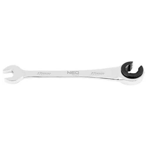 Expressz kézbesítés NEO TOOLS Racsnis csillag-villáskulcs, félig nyitott, 17mm