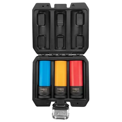 Csak ma NEO TOOLS Dugókulcskészlet alufelnihez, vékonyfalú, 1/2", 3db (17mm, 19mm, 21mm), CRMO