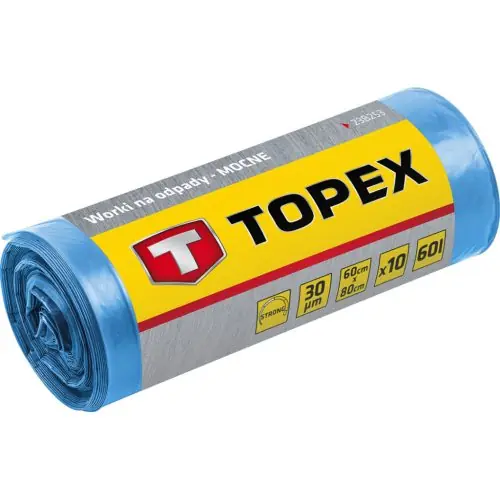 Vedd meg most TOPEX Szemeteszsák 240L, 120x150cm, kék, nagyon erős, vastagság45 mic, LDpe fólia, 10db