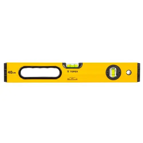 TOPEX Vízmérték 40cm, 2 libella, 1 markolat, aluminium, ±0.5mm/m Vásárlói kedvenc
