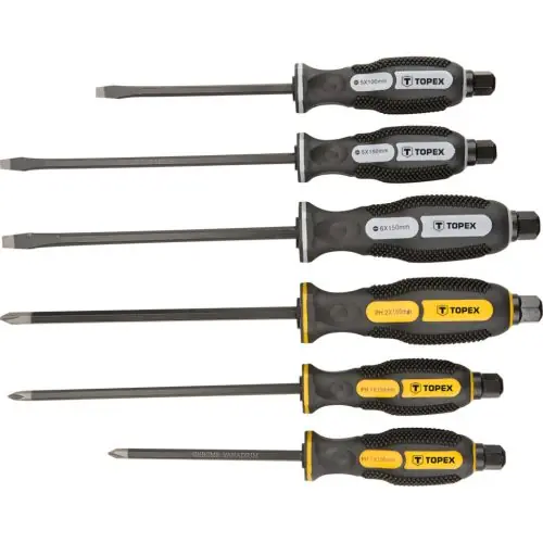Utolsó esély TOPEX Csavarhúzó készlet, üthető, 6db