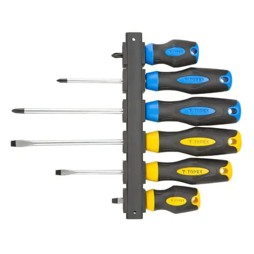 Utolsó esély TOPEX Csavarhúzó készlet, 6db, fali tartóval