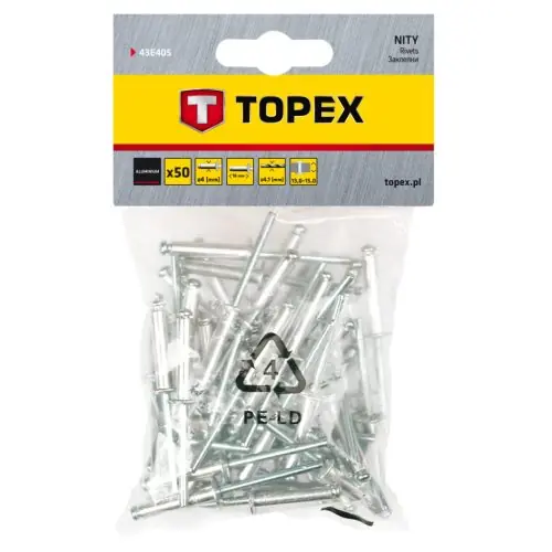 TOPEX Popszegecs 4x18mm, 50db Expressz szállítás