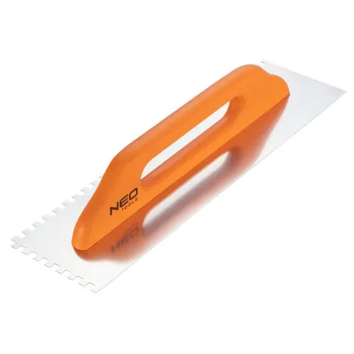 Szuper ajánlat NEO TOOLS Acél simító, fogazott, rozsdamentes, 480x128mm, 8x8x8mm, fa markolat