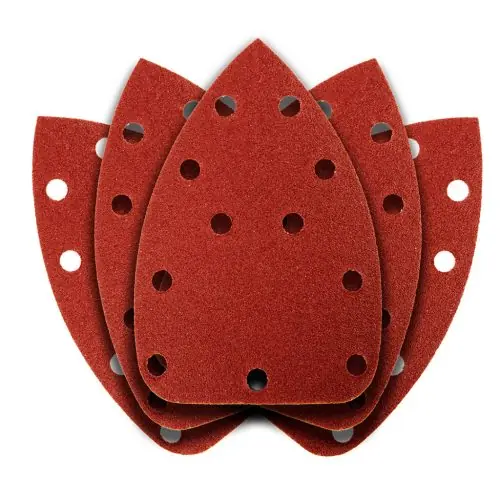 Expressz szállítás GRAPHITE Csiszolópapír deltacsiszolóhoz, tépőzáras, 11 lyukas 140x140x80mm, K100, 5db