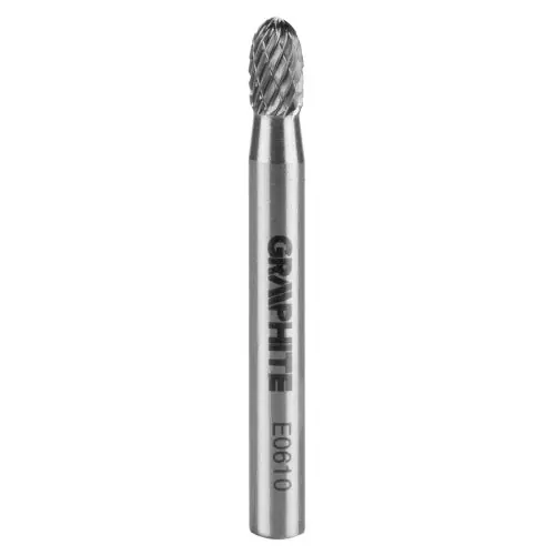 Expressz kézbesítés GRAPHITE Keményfém marófej, turbómaró, E csepp, ovális, 6x10mm, szár méret 6x45mm