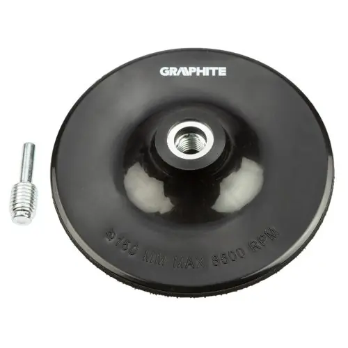 Árengedmény GRAPHITE Rugalmas csiszolótányér tépőzáras 150mm, M14 + szár