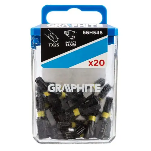 Kedvezmény GRAPHITE Torziós ütvecsavarozó bit Torx 25x25mm, 20db
