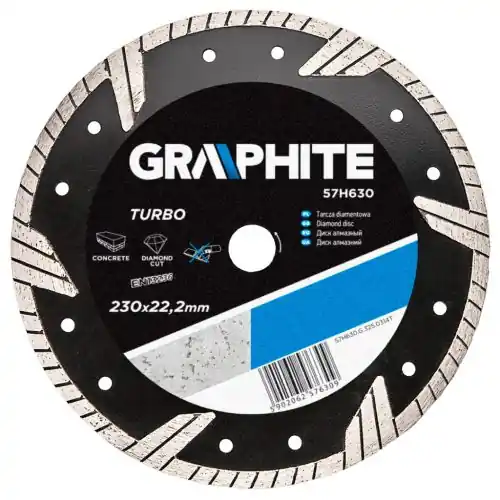 Vedd meg most GRAPHITE Gyémánt vágókorong 230mm turbo