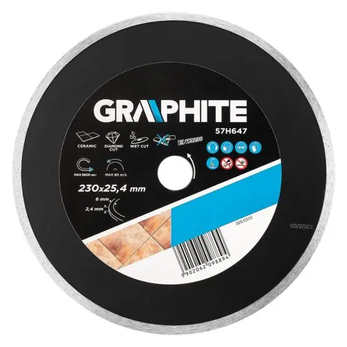 Ajánlat GRAPHITE Gyémánt vágókorong 230mm vizes, 59G891 csempevágóhoz
