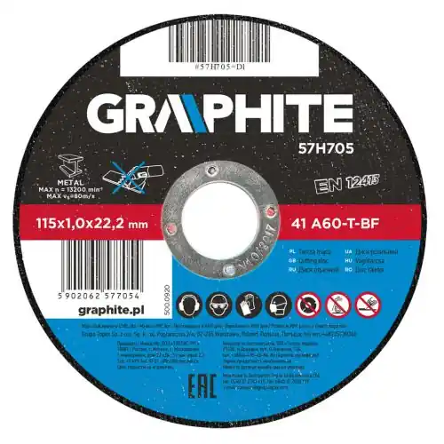 Ne maradj le GRAPHITE Vágókorong fémhez 115x1x22mm, 41A60-T-BF