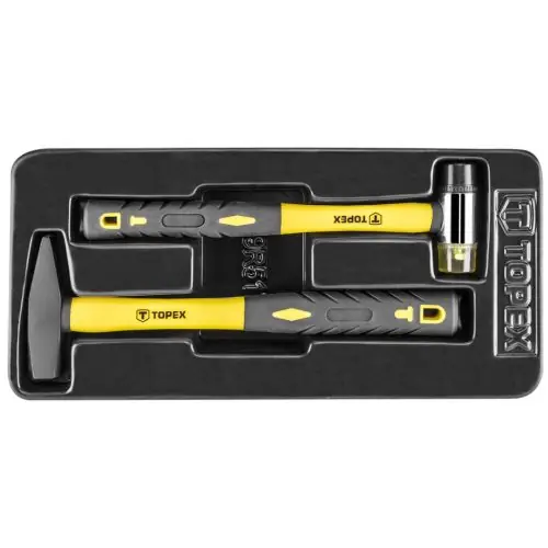 TOPEX Kalapács készlet, műhelykocsitálcával, 2db Outlet