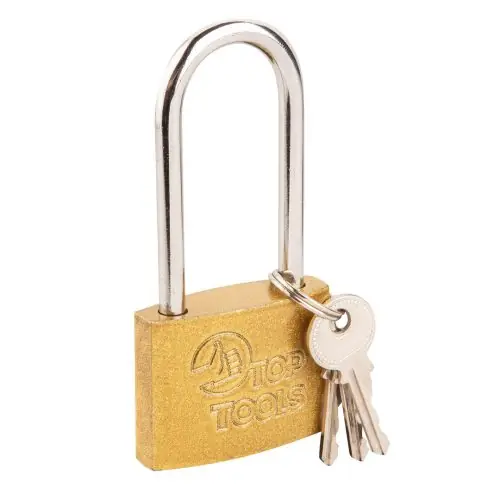 Top Tools Lakat 40mm réz hosszú kengyeles 2 kulccsal bliszteren Expressz szállítás