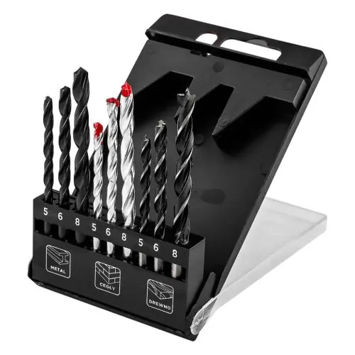 GRAPHITE Fúrókészlet, fém, fa, kőzetfúrókkal, 5, 6, 8mm, 9db Nézd meg most