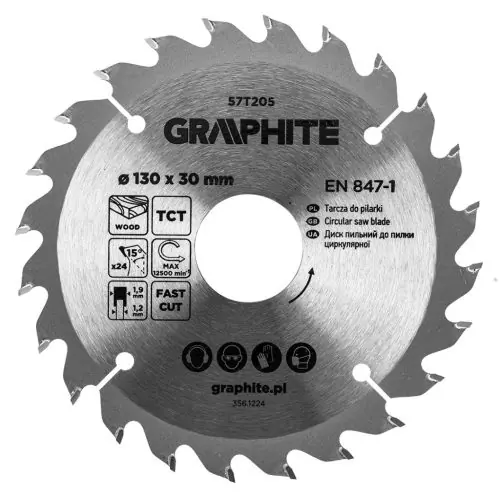 Olcsó GRAPHITE Körfűrészlap keményfém fogakkal, 130x30mm, 24fog