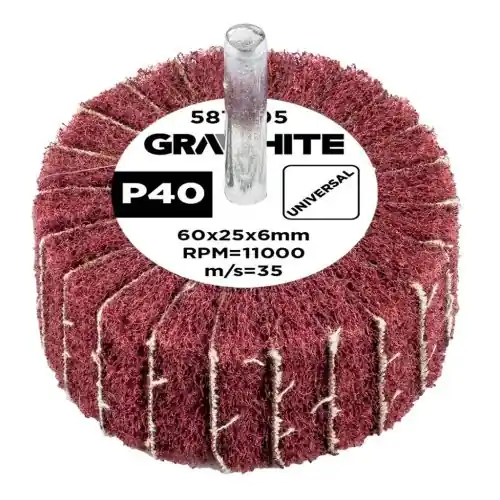 GRAPHITE Csiszolókerék csapos, 60x25x6mm, P40 Szezonális akció