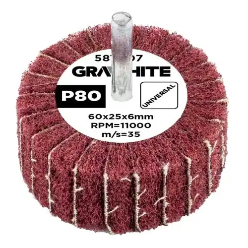 Árcsökkenés GRAPHITE Csiszolókerék csapos, 60x25x6mm, P80