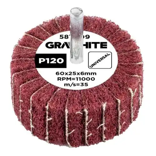 GRAPHITE Csiszolókerék csapos, 60x25x6mm, P120 Expressz kézbesítés