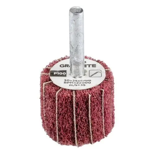 Végkiárusítás GRAPHITE Csiszolókerék csapos, 30x25x6mm, P100