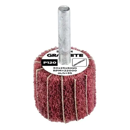 Végkiárusítás GRAPHITE Csiszolókerék csapos, 30x25x6mm, P120