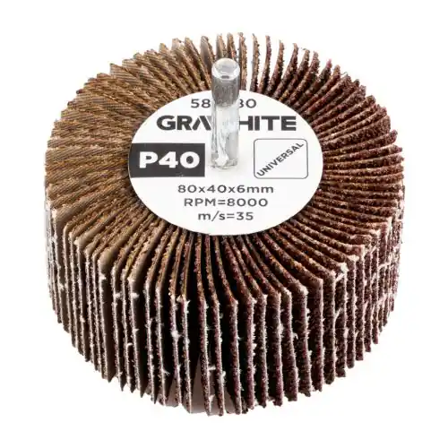 GRAPHITE Csiszolókerék csapos, 80x40x6mm, P40 Kedvezmény