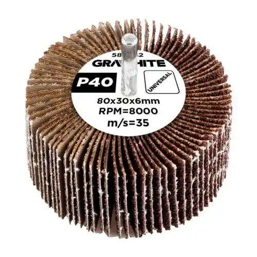 GRAPHITE Csiszolókerék csapos 80x30x6mm, P40 Ingyenes szállítás