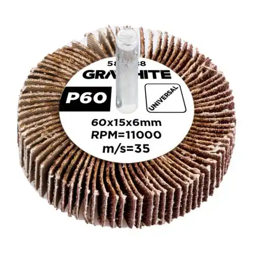 GRAPHITE Csiszolókerék csapos 60x15x6mm, P60 Árengedmény