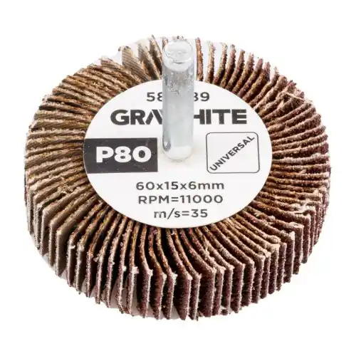 GRAPHITE Csiszolókerék csapos 60x15x6mm, P80 Korlátozott ajánlat