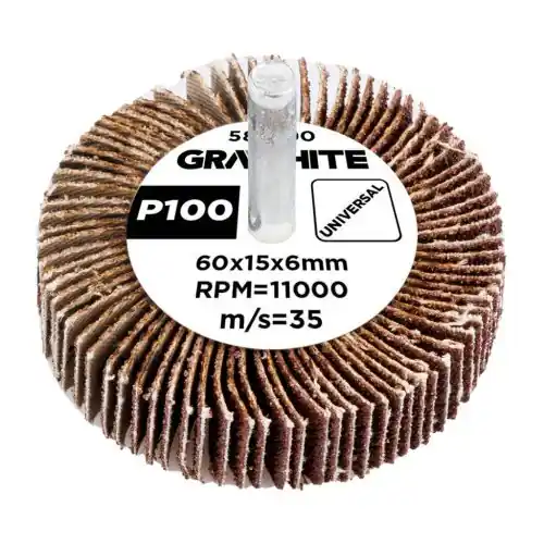 GRAPHITE Csiszolókerék csapos 60x15x6mm, P100 Expressz kézbesítés