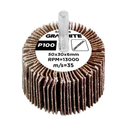 GRAPHITE Csiszolókerék csapos 50x30x6mm, P100 Azonnal elérhető