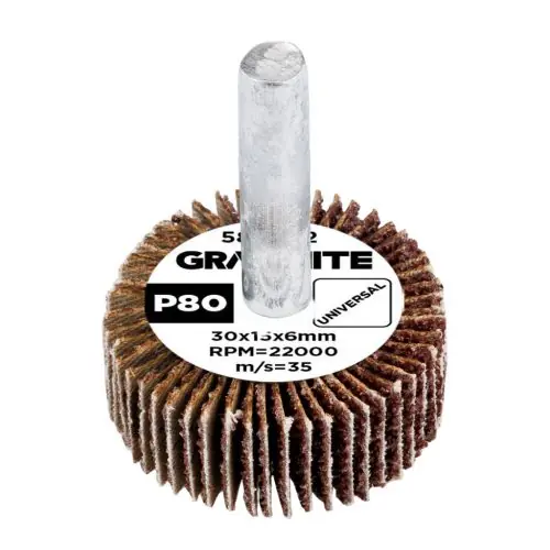 GRAPHITE Csiszolókerék csapos 30x15x6mm, P80 Szuper akció